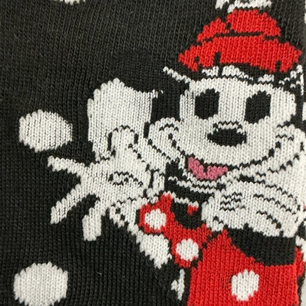 Disney Minnie Mickey Mouse Crew Socks Polka Dot Black White Crew Unisex Mens OS - Picture 9 of 16